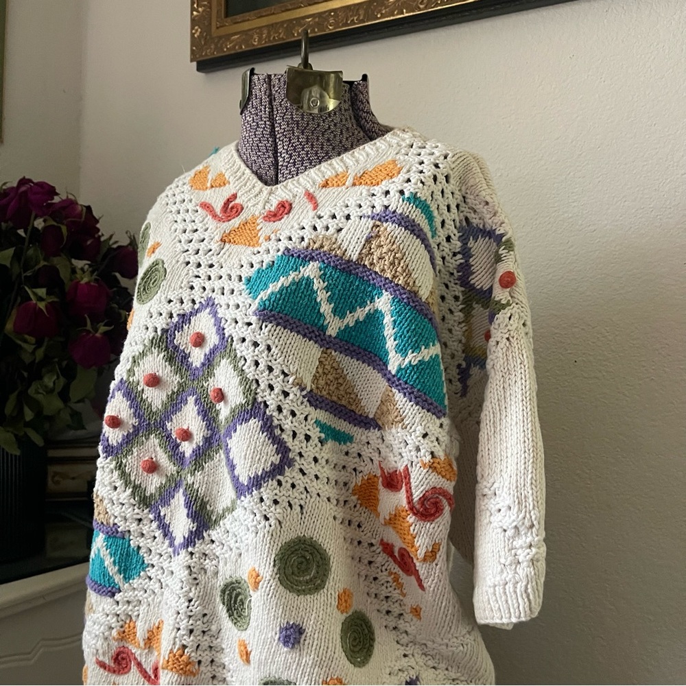 Vintage Knitting Needles Sweater Top View 2